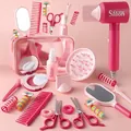 Set parrucchiere per bambini 38 pezzi rosa con asciugacapelli elettrico - Set Asciugacapelli con Borsa da 38 pezzi