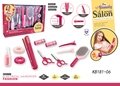 Pink kids hair salon toy set with battery-operated dryer and styling accessories - 11pcs Hair Straightener Display Box Set