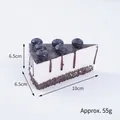 Ρεαλιστικό τεχνητό μοντέλο cheesecake μύρτιλο για διακόσμηση σπιτιού και κουζίνας - Λευκό - Μύρτιλο