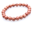 Detailed view of natural goldstone bead bracelet with sparkling metallic inclusions - Gold Sandstone Bracelet 8mm