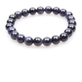 Detailed view of blue sandstone beads bracelet featuring a glittering starry sky effect - Blue Sandstone Bracelet 8mm