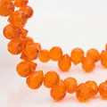 Faceted orange crystal teardrop glass beads arranged in S-curve for DIY jewelry making - Orange Red / 6mm (approximately 87 Beads Per Strip)