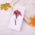 Detail of pink dried gypsophila flower card with Especially for you golden script - Pink Crystal Grass Style