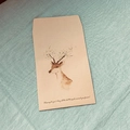 Handmade greeting card with watercolor deer illustration and blessings on kraft paper - Watercolor Sika Deer Illustration Style