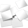 Self-adhesive silver acrylic mirror wall stickers in 100-piece square mosaic tile pack - Silver - Rounded Square