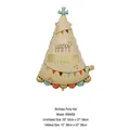 Birthday party hat shaped aluminum foil balloon with Happy Birthday gold print - Matte Birthday Party Hat