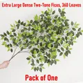 Extra large 360-leaf artificial banyan branch with realistic bicolor green foliage - Extra Large Two-tone Dense Banyan 1 Piece
