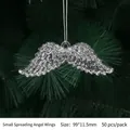 Pack de 50 pequeños adornos de alas de ángel en acrílico para decoración navideña - Pequeño / Transparente