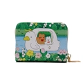 Cute green floral accordion card wallet with cartoon duck and bear print illustration - 9-Card - Summer Cute Bear & Rabbit