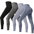 Leggings de yoga sans couture taille haute en noir, gris et bleu brume avec effet liftant - 混色(黑灰浅灰蓝)