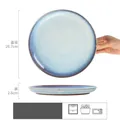10.5 inch gradient sky blue ceramic steak plate with dark blue rim detail - Konglan - Kiln Blue Large Plate 10.5 Inch (Minor Flaws)