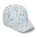 Detail van de lichtblauwe baseballpet met delicate bloemenprint en gebogen rand voor meisjes - 52CM(2-6 Jaar) / Hemelsblauw