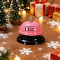 Timbre de servicio rosa con 'Ring for a HUG' en mesa festiva decorada de Navidad - Timbre Rosa (Ring for a HUG)