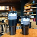 Matte black stainless steel insulated cups in 20oz and 30oz sizes with straws - Black