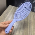 Handheld light purple hollowed hairbrush with S-shaped ventilation for wet or dry hair - Lavender