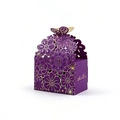 Purple hollow-out floral candy box with 3D butterfly lid and Sweet Love gold lettering - Large / Purple