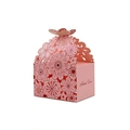 Pink hollow flower candy box with laser-cut butterfly and Sweet Love typography - Large / Pink