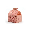 Pink laser-cut candy box featuring hollow flower patterns and butterfly topper ornament - Small / Pink
