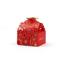Red hollow-out flower gift box with gold Sweet Love text for wedding party favors - Small / Red