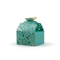 Teal hollow flower candy gift box with golden butterfly clasp and Sweet Love text - Small / Light Blue