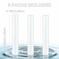 8 pack of reusable cylindrical plastic ice cubes 0.78x4.5 inches for bar parties - Clear Sticks 8PCS 270g