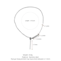 Silver stainless steel zodiac charm pendant necklace, length 18.5cm, weight 0.8g accessory - Adjustable Bracelet Chain - Silver