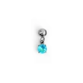 Mini sky blue birthstone pendant in silver finish with classic four-prong setting - March (Aquamarine Color) - Silver