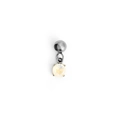 Mini 18K gold plated pendant featuring a round beige gemstone in a four-prong setting - June (Alexandrite Color) - Silver
