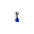 Mini zodiac birthstone pendant with round blue faceted crystal in 18K gold plating - September (Sapphire Color) - Silver