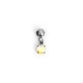 Mini zodiac birthstone charm with champagne gemstone in 18K gold plated silver base - October (Tourmaline Color) - Silver