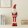 Standing Santa Claus plush with telescopic legs and red striped hat for Christmas decor - Large Telescopic Santa Claus (Approx. 120cm)