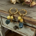 2603268 Titanium Steel Colored Natural Stone Earring