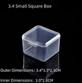 Mini transparent plastic jewelry box with snap lid, size 3.4x3.3x2.3cm for small items - 3.4 Square Box (3.4*3.4*2.3cm)