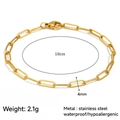 Makro-Detail einer 18k vergoldeten Büroklammerkette mit 18cm Länge und 4mm Breite - Modestil (JDB2509166)