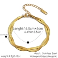 Nahaufnahme des vergoldeten doppelreihigen Schlangenkette-Armbands mit S.Steel Gravur - Modestil (JDB2503028)