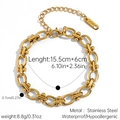 Detailed view of 18k gold plated stainless steel chain with size and weight specs - Fashion Style (JDB2503051)