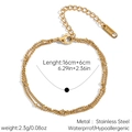 Detail of 18k gold double layer stainless steel bracelet with bead charms and extender - Fashion Style (JDB2503130)