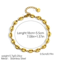 Detail of 18k gold coffee bean link bracelet with adjustable chain and pendant - Fashion Style (JDB2507152)
