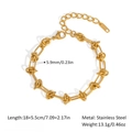 18k gold plated stainless steel chain bracelet with heart charm and lobster clasp - Fashion Style (JDB2507241)