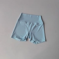 Pantaloncini yoga da donna azzurro cielo a vita alta con controllo della pancia - Celeste