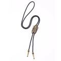 Vintage cicada bolo tie with bronze sliding pendant and black braided cord - Antique Bronze Cicada Necklace
