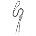 Western Bolo Tie with vintage silver cicada pendant and black braided neck cord - Antique Silver Cicada Necklace