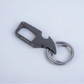 Gunmetal multi-function car keychain with bottle opener and carabiner clip - All Black