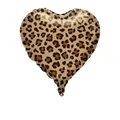 18-inch heart-shaped foil balloon featuring a stylish leopard print pattern for party decor - 18 Inch Heart Leopard Balloon