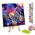 5D DIY diamond painting kit featuring vibrant butterfly and floral patterns with tools - Highlight Butterfly Flower (24) / 20x30cm