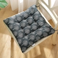 Thick square chair cushion with dark grey tree pattern and white anti-slip ties - Gray Money Tree (square) / 30x30 (anti-slip Cotton And Linen) 4-needle Kindergarten Use