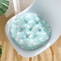 Round mint green alpaca print seat cushion with quilted details for dining chairs - Baby Alpaca (round) / 30x30 (anti-slip Cotton And Linen) 4-needle Kindergarten Use