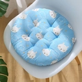 Round light blue cushion with rabbit and cloud patterns on a modern chair - Rabbit Baby (round) / 30x30 (anti-slip Cotton And Linen) 4-needle Kindergarten Use
