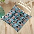 Gray square cotton linen chair cushion with cute cartoon cat pattern and secure ties - Cat Gray (square) / 30x30 (anti-slip Cotton And Linen) 4-needle Kindergarten Use