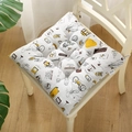 Square travel-themed chair cushion with vintage Bon Voyage print and tie-on straps - Fashion Paris (square) / 30x30 (anti-slip Cotton And Linen) 4-needle Kindergarten Use